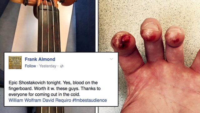 blood on violin